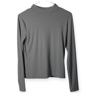 No Boundaries Grey Mock Neck Long Sleeve Top – Size M (8–10)